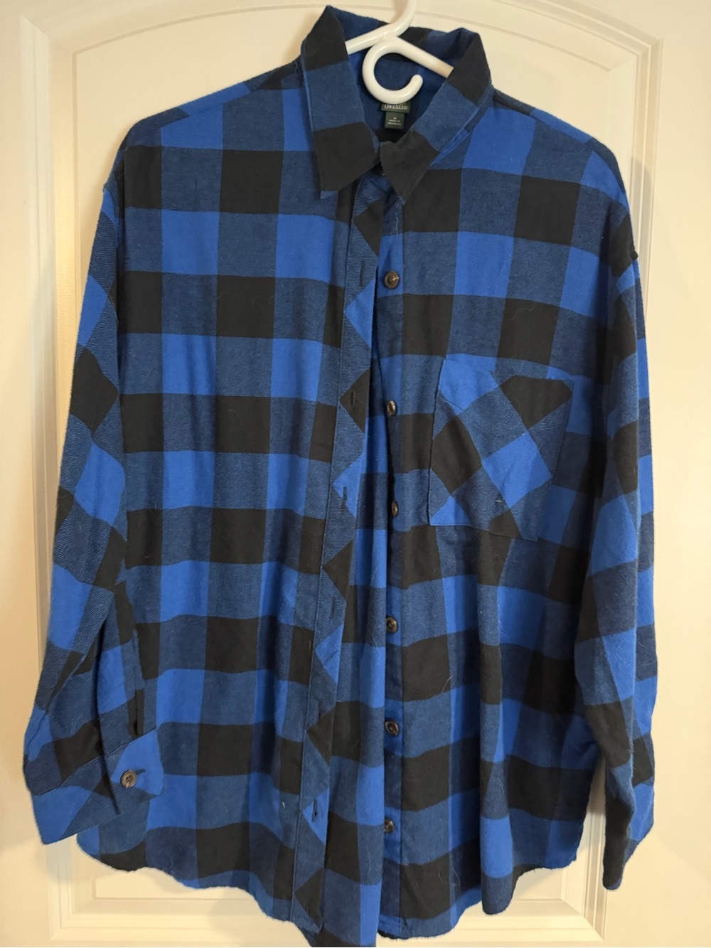 wild fable Blue and Black Plaid Button-Up Blouse